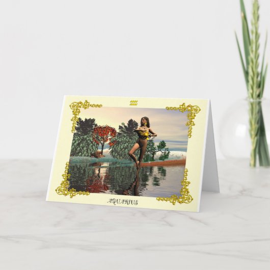 ZODIAC BIRTHDAY SIGNS / AQUARIUS KAART (Voorkant)