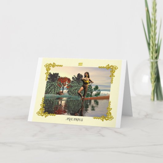 ZODIAC BIRTHDAY SIGNS / AQUARIUS KAART (Voorkant)