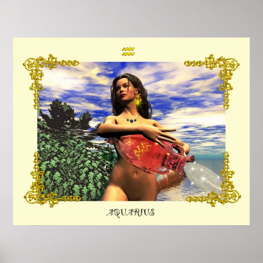ZODIAC BIRTHDAY SIGNS / AQUARIUS POSTER (Voorkant)