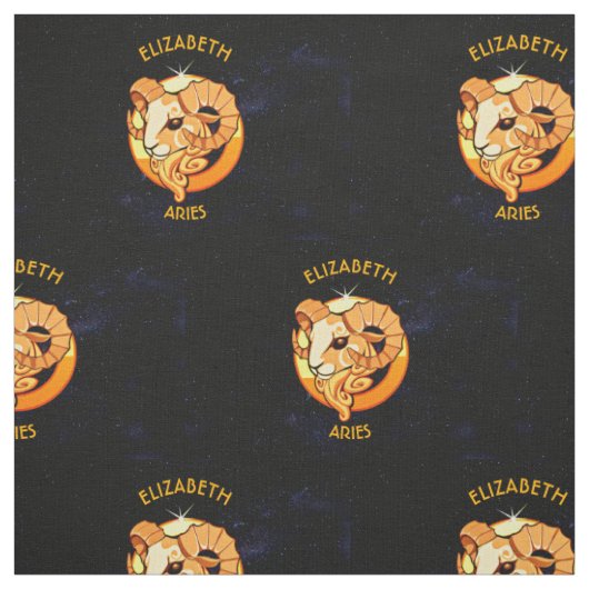Zodiac Birthday-teken met uw aangepaste naam Stof (Swatch)