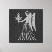Zodiac Black en Grey Angel Star Sign Virgo Canvas Afdruk (Voorkant)