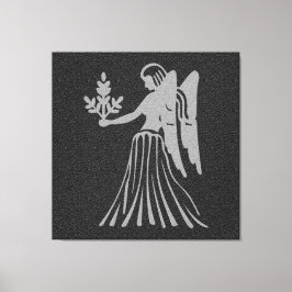 Zodiac Black en Grey Angel Star Sign Virgo Canvas Afdruk