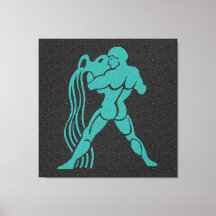 Zodiac Black en Turquoise Water Bearer Aquarius