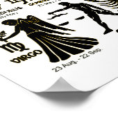 Zodiac Black en White Poster met maanden (Hoek)