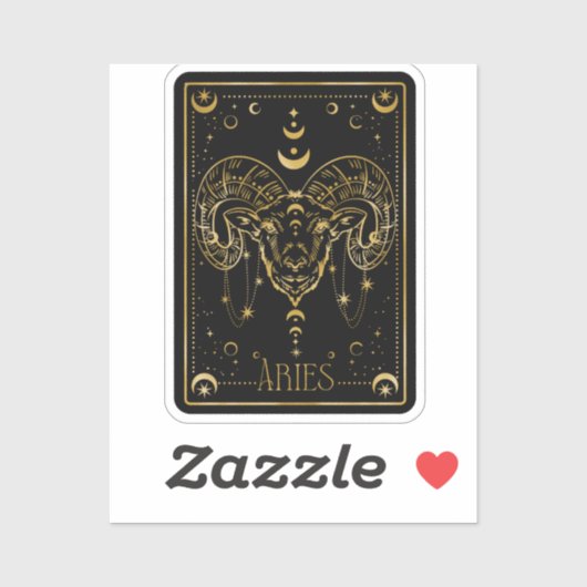 Zodiac Black & Gold Ram Astrologische Sticker (Vel)