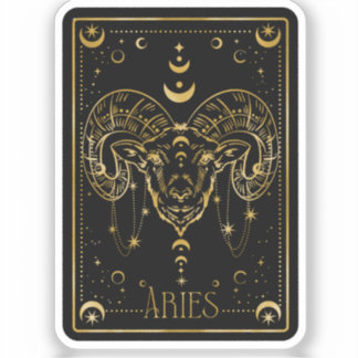 Zodiac Black & Gold Ram Astrologische Sticker
