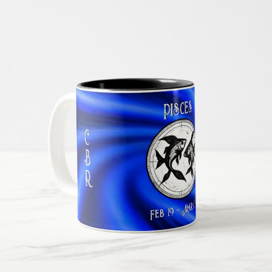 Zodiac Blue Vissen Mok (Voorkant links)