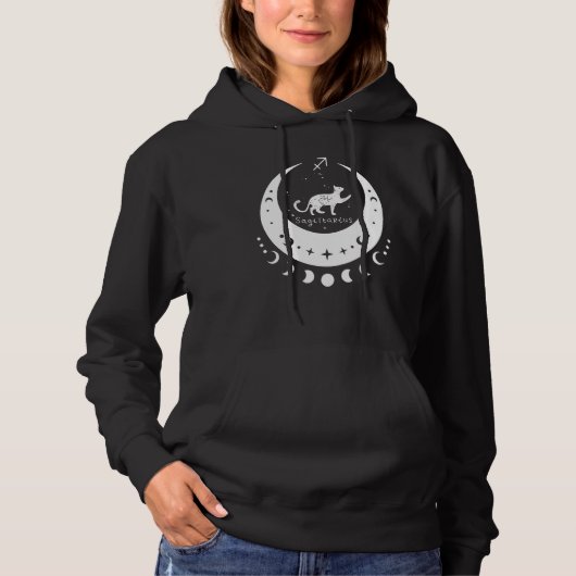 Zodiac Boogschutter Horoscoop Astrologie Kat Cresc Hoodie (Voorkant)