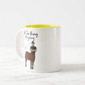 Zodiac Boogschutter "Ik heb het te druk met discus Tweekleurige Koffiemok (Voorkant links)