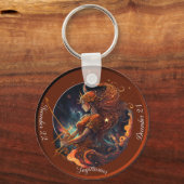 Zodiac Boogschutter Pas NAAM, DATUM aan Sleutelhanger (Voorkant)