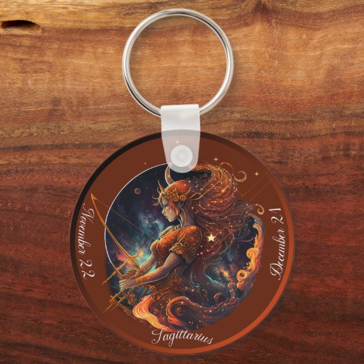 Zodiac Boogschutter Pas NAAM, DATUM aan Sleutelhanger (Voorkant)