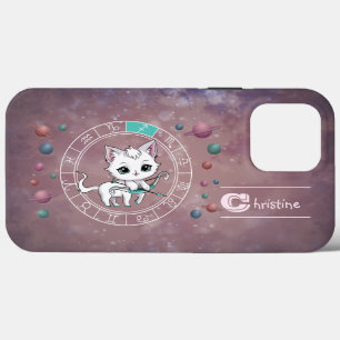 Zodiac Boogschutter Schattige Cat Wheel Planet Ast Case-Mate iPhone Case