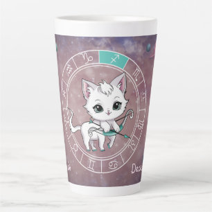 Zodiac Boogschutter Schattige Cat Wheel Planet Ast Latte Mok