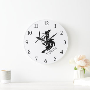 Zodiac Boogschutter Zwarte Cijfers Grote Klok