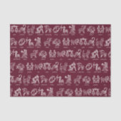 Zodiac-bordpapier (rood) tissuepapier (Voorkant)