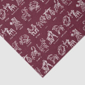 Zodiac-bordpapier (rood) tissuepapier (Detail)