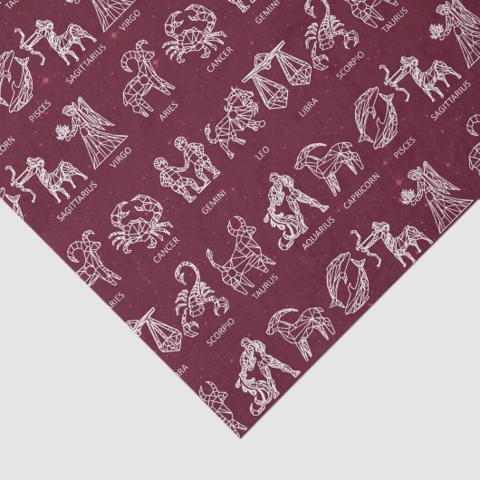 Zodiac-bordpapier (rood) tissuepapier (Detail)