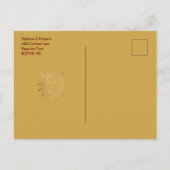 Zodiac Burgundy Gold Gemini/Leo Save the Date Aankondigingskaart (Achterkant)
