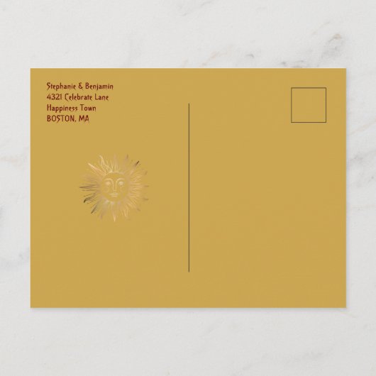 Zodiac Burgundy Gold Gemini/Leo Save the Date Aankondigingskaart (Achterkant)