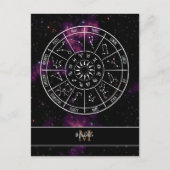Zodiac Calendar | Astrologische symbolen en monogr Briefkaart (Voorkant)