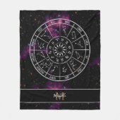 Zodiac Calendar | Astrologische symbolen en monogr Fleece Deken (Voorkant)
