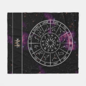 Zodiac Calendar | Astrologische symbolen en monogr Fleece Deken (Voorkant (Horizontaal))