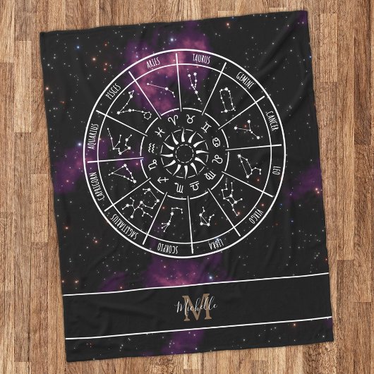 Zodiac Calendar | Astrologische symbolen en monogr Fleece Deken