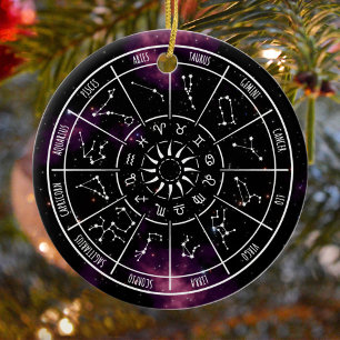 Zodiac Calendar   Astrologische symbolen Keramisch Ornament