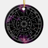 Zodiac Calendar | Astrologische symbolen Keramisch Ornament (Voorkant)