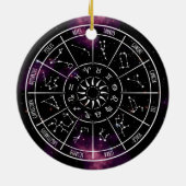 Zodiac Calendar | Astrologische symbolen Keramisch Ornament (Achterkant)