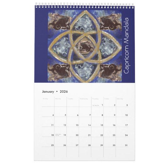 Zodiac Calendar - Celtic Knot Mandala Design Kalender (Jan 2026)