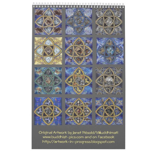 Zodiac Calendar - Celtic Knot Mandala Design Kalender (Achterkant)