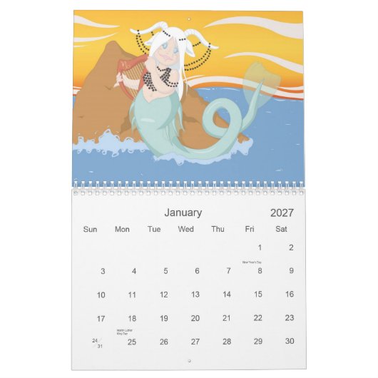 Zodiac Calendar Kalender (Jan 2027)