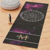 Zodiac Calendar Yoga Mat met Paarse Nebula