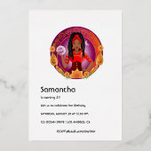 Zodiac Cancer Birthday Party Folie Uitnodiging (Achterkant)