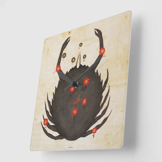 Zodiac: Cancer, C1350 Vierkante Klok (Hoek)