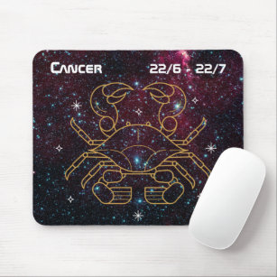 Zodiac Cancer Crab Glitter Cosmos Text New age Muismat