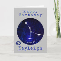 Zodiac Cancer Horoscope Kaart