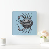 Zodiac: Cancer In Color Vierkante Klok (Huis)