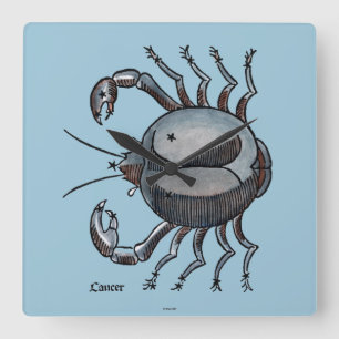 Zodiac: Cancer In Color Vierkante Klok