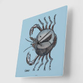 Zodiac: Cancer In Color Vierkante Klok (Hoek)