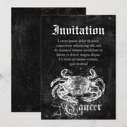 Zodiac Cancer Kaart (Voorkant / Achterkant)