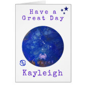 Zodiac Cancer Kaart, Horoscope Birthday Kaart (Voorkant)