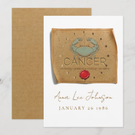 ZODIAC - Cancer - Personalized Birthday Card Kaart