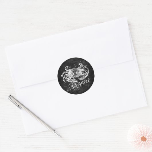 Zodiac  Cancer Ronde Sticker (Envelop)