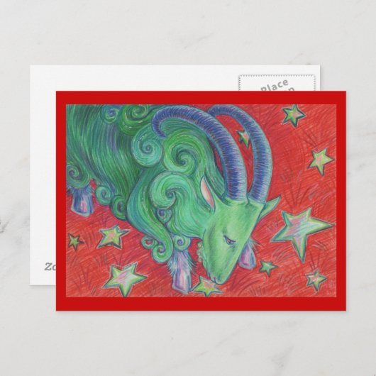 Zodiac Capricorn briefkaart (Voorkant / Achterkant)