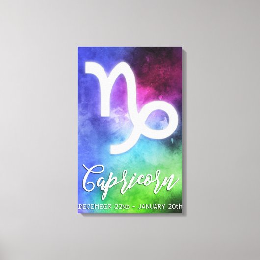Zodiac: Capricorn Dates Canvas Afdruk (Voorkant)