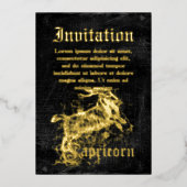  Zodiac Capricorn Folie Uitnodiging (Voorkant)