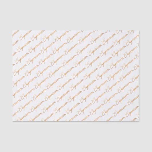 Zodiac "Capricorn" Gold Script-papier Tissuepapier (Voorkant)