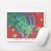 Zodiac Capricorn mousepad witte grens Muismat (Met muis)
